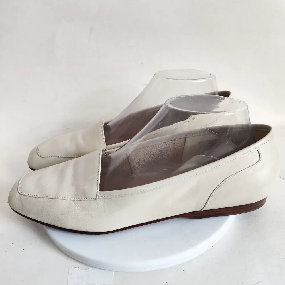 Enzo Angiolini All Leather Sole Cream Slip On Vintage Loafers Flats Liberty 9.5_3